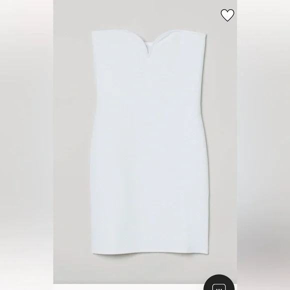 white bodycon dress h&m H&M White Gold Beaded Neck Formal Cocktail Bodycon Sheath Mini Dress S –  Brie main image 1